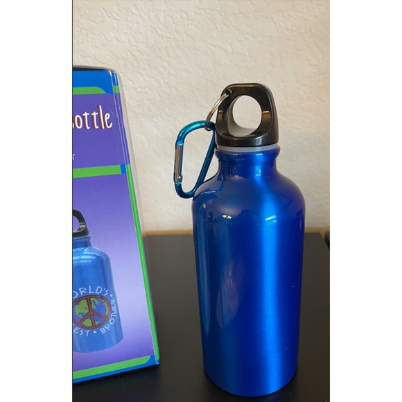 NEW-Brother Set-Water Bottle and Holographic Dog Tag Necklace #1 Brother - Picture 6 of 8